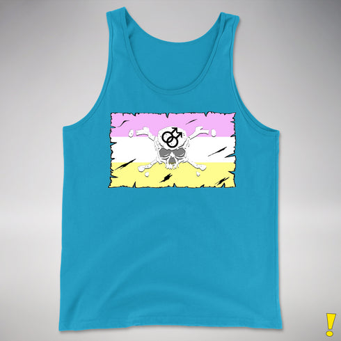 Twink Pride Pirate Flag Premium Tank Top - Neon Blue